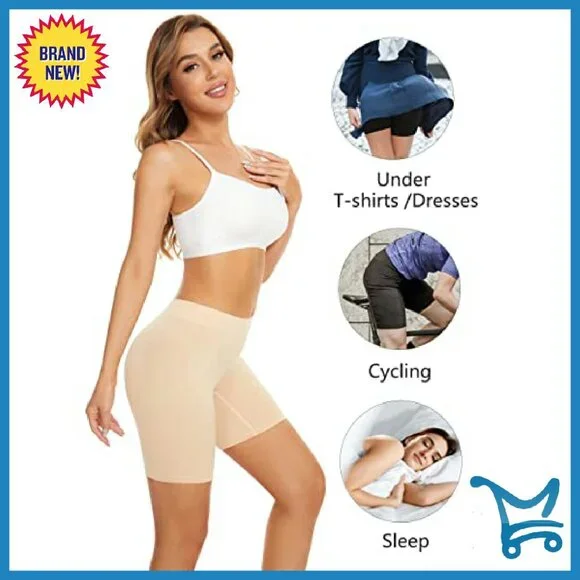 4 Pack Cotton Boxer Shorts Anti Chafing Bike Shorts 8-Inch Inseam